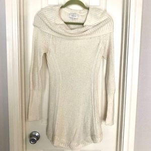 Angel of the North White Cowl Neck Sweater